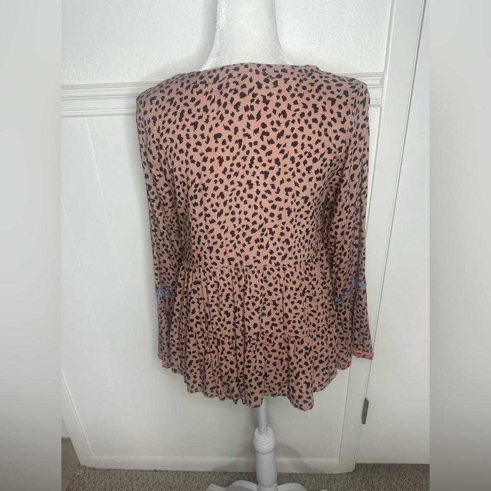 Savanna Jane Leopard Print Babydoll Top size M - Picture 3 of 9